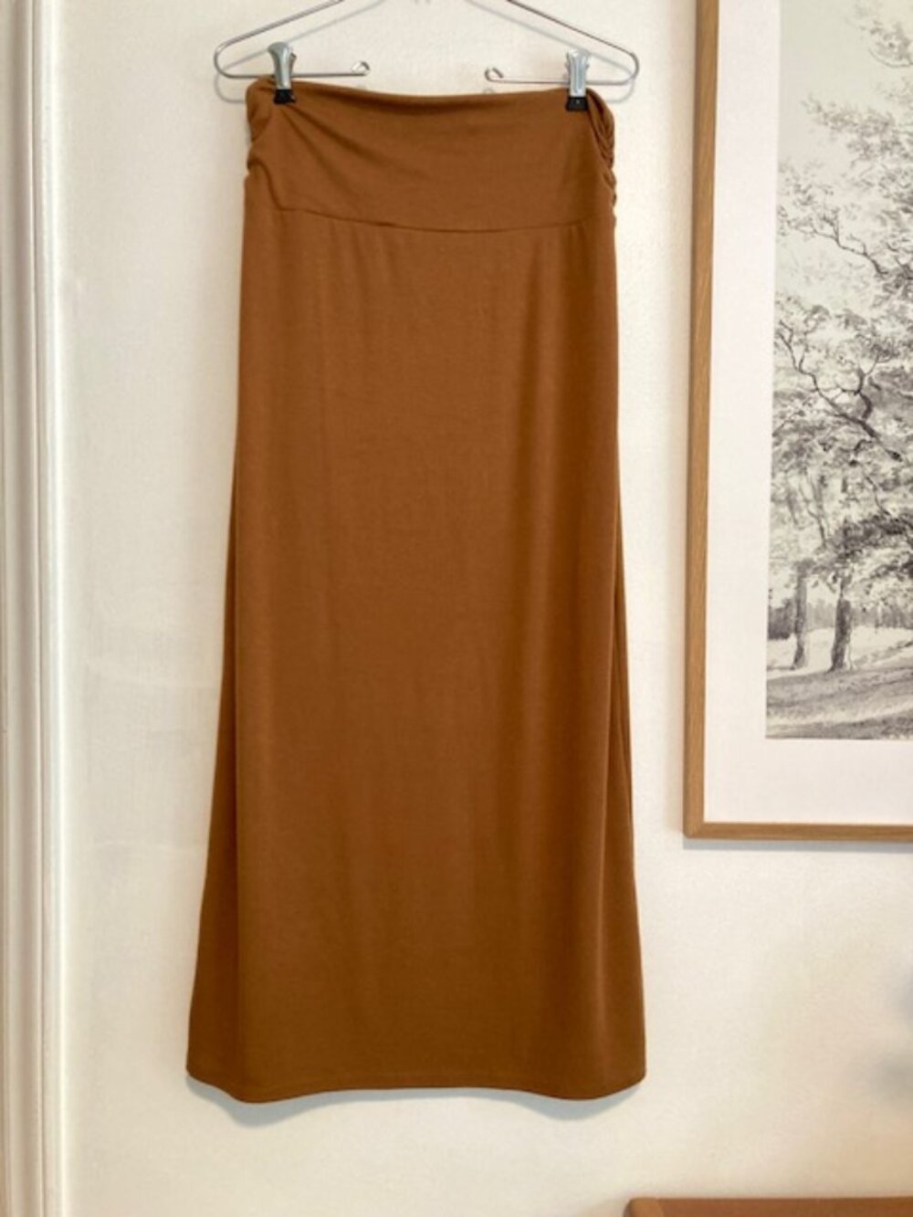 Free-est by Free People Ruched Waist Flowy Brown Skirt XS